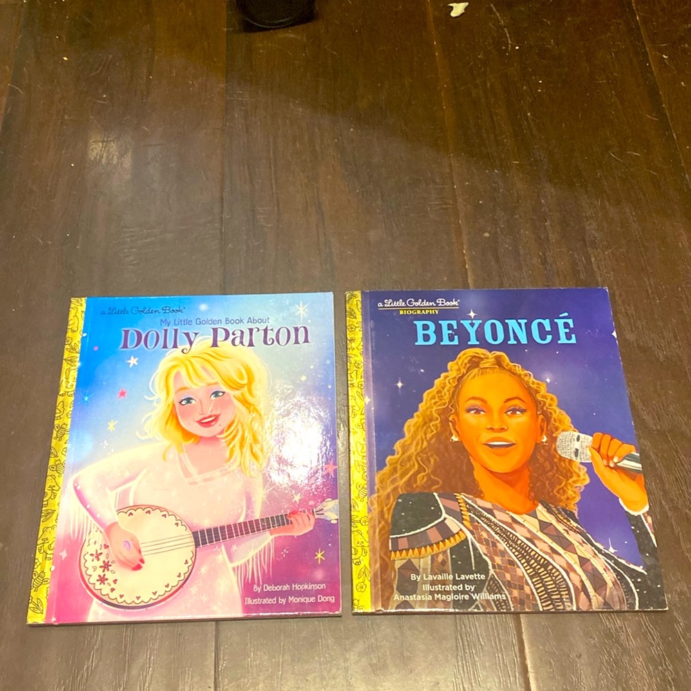Lot of 2 Little My Little Golden Book Dolly Parton & Beyonce Music Icons Singers